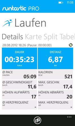 Runtastic Pro Screen